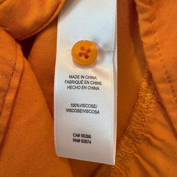 Splendid Jamie Tiered Mini Belted Button Up Shirt Dress Orange Size Small - Picture 9 of 12